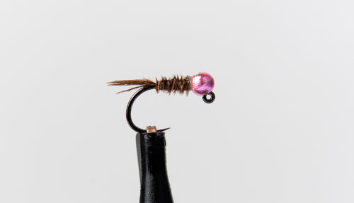 Light Metallic Pink Beaded Pheasant Tail